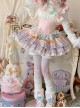 Candy House Series Sweet Lolita Pink Cute Printing Magical Girl Ballet Style Short Dress Set