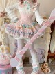 Candy House Series Sweet Lolita Pink Cute Printing Magical Girl Ballet Style Short Dress Set