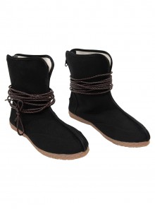 Game Where Winds Meet Halloween Cosplay Young Master Accessories Black Cloth Shoes