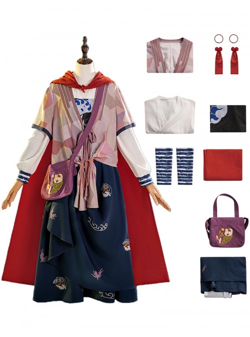 Game Where Winds Meet Halloween Cosplay Red Line Costume Set