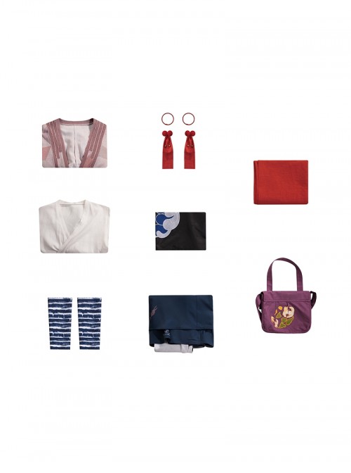 Game Where Winds Meet Halloween Cosplay Red Line Costume Set