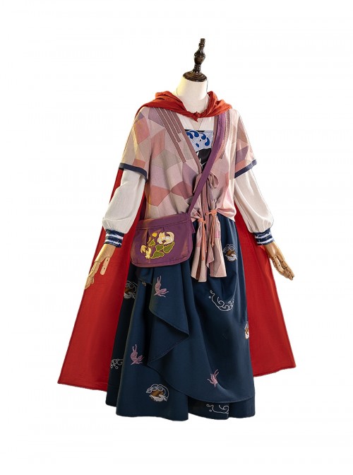 Game Where Winds Meet Halloween Cosplay Red Line Costume Set