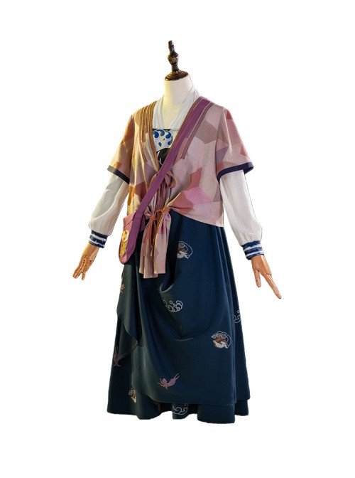 Game Where Winds Meet Halloween Cosplay Red Line Costume Set