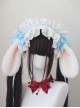 Original Versatile Soft Girl Sweet Lolita Cute Plush Droopy Rabbit Ears Ruffle Bow Ribbon Hairband