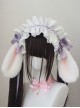 Original Versatile Soft Girl Sweet Lolita Cute Plush Droopy Rabbit Ears Ruffle Bow Ribbon Hairband
