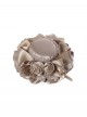 Elegant Exquisite Classic Lolita Lace Silk Texture Satin Flowers Round Bonnet Hat