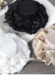 Elegant Exquisite Classic Lolita Lace Silk Texture Satin Flowers Round Bonnet Hat