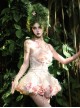 Forest Spirit Series Kawaii Fashion Light Pink Sexy Sweet Simulation Flowers Chiffon Halter Tank Top