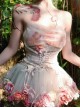 Forest Spirit Series Kawaii Fashion Light Pink Sexy Sweet Simulation Flowers Chiffon Halter Tank Top