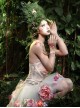 Forest Spirit Series Kawaii Fashion Light Pink Sexy Sweet Simulation Flowers Chiffon Halter Tank Top