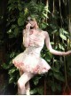 Forest Spirit Series Kawaii Fashion Light Pink Sexy Sweet Simulation Flowers Chiffon Halter Tank Top