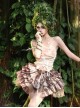 Forest Spirit Series Kawaii Fashion Brown Chiffon Pleated Fluffy Ruffles Mesh Yarn Cute Midi Skirt