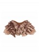 Forest Spirit Series Kawaii Fashion Brown Chiffon Pleated Fluffy Ruffles Mesh Yarn Cute Midi Skirt