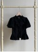 Anna Series Classic Lolita Ruffled Collar Ruffle Trim Bubble Sleeve Sheer Waist Blouse Large Lace Sleeve Set