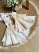 Anna Series Classic Lolita Ruffled Collar Ruffle Trim Bubble Sleeve Sheer Waist Blouse Large Lace Sleeve Set