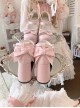 Tea Party Series Sweet Lolita Bowknot Round Toe Chunky Heel Platform High Heel Shoes