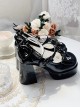 Tea Party Series Sweet Lolita Bowknot Round Toe Chunky Heel Platform High Heel Shoes