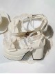 Tea Party Series Sweet Lolita Bowknot Round Toe Chunky Heel Platform High Heel Shoes