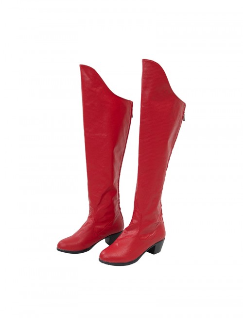 Movie Supergirl Woman Of Tomorrow Halloween Cosplay Supergirl Trailer Version Accessories Red High Heels Boots