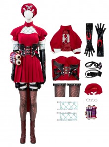 Game Marvel Rivals Halloween Cosplay Little Red Riding Hood Psylocke Costume Set Without Shoes