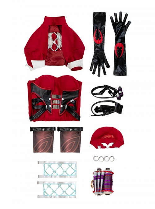 Game Marvel Rivals Halloween Cosplay Little Red Riding Hood Psylocke Costume Set Without Shoes