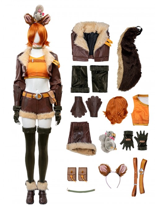 Game Marvel Rivals Halloween Cosplay Squirrel Girl Costume Set Without Shoes