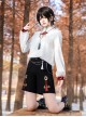 Fortune Series Ouji Fashion Chinese Style Coin Elements Tassel Chain Loose Black Short Pants