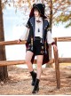 Fortune Series Ouji Fashion Chinese Style Coin Elements Tassel Chain Loose Black Short Pants