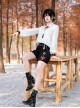 Fortune Series Ouji Fashion Chinese Style Coin Elements Tassel Chain Loose Black Short Pants