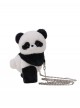 Panda Baby Kawaii Fashion Black White Plush Doll Mini Chain Crossbody Bag