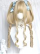 Chase Moon Rabbit Series Classic Lolita Platinum Golden Curly Long Sideburns Sweet Twin Tail Wig