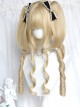 Chase Moon Rabbit Series Classic Lolita Platinum Golden Curly Long Sideburns Sweet Twin Tail Wig