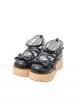 Sponge Cake Tower Series Sweet Lolita Butterfly Bowknot Cross Strap Cute Comfortable Round Toe Platform Shoes