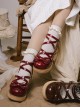 Sponge Cake Tower Series Sweet Lolita Butterfly Bowknot Cross Strap Cute Comfortable Round Toe Platform Shoes