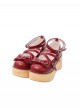 Sponge Cake Tower Series Sweet Lolita Butterfly Bowknot Cross Strap Cute Comfortable Round Toe Platform Shoes