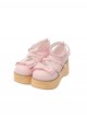 Sponge Cake Tower Series Sweet Lolita Butterfly Bowknot Cross Strap Cute Comfortable Round Toe Platform Shoes