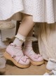 Sponge Cake Tower Series Sweet Lolita Butterfly Bowknot Cross Strap Cute Comfortable Round Toe Platform Shoes