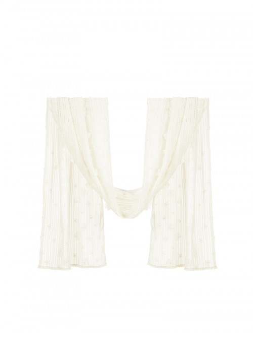 Chinese Style Versatile Elegant Classic Lolita 3D Flower Accents White Lace Cheongsam Shawl