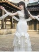 Chinese Style Versatile Elegant Classic Lolita 3D Flower Accents White Lace Cheongsam Shawl