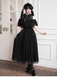 Japanese Gothic Lolita Harajuku Style Kawaii Lace Tulle Cross Pendant Dress Hairband Set