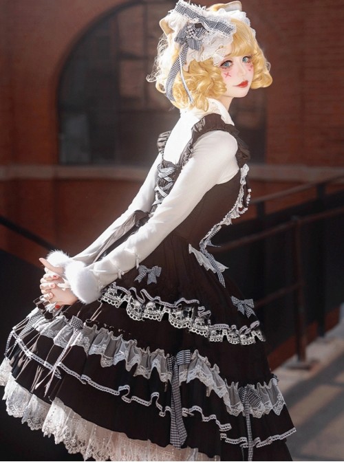 Love Notebook Series Sweet Lolita Vintage Doll Like Ruffle Lace Sleeveless Dress