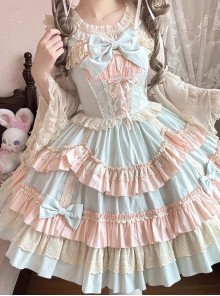 Sweet Mousse Series Sweet Lolita Cute Little Cake Cotton Lace Ruffle Sleeveless Dress
