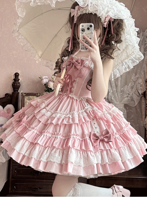 Sweet Mousse Series Sweet Lolita Cute Little Cake Cotton Lace Ruffle Sleeveless Dress