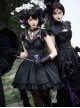 Black Slightly Sheer Light Lace Gothic Lolita Sexy Flutter Sleeve Cinched Waist Inner Shirt
