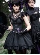 Black Gothic Lolita Elegant Rose Ribbon Bowknot Devil Eye Bead Brooch