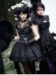 Black Gothic Lolita Elegant Rose Ribbon Bowknot Devil Eye Bead Brooch