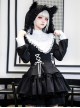 Doki Series Gothic Lolita Japanese Jirai Onna Ruffled Collar Strapped Bowknot Long Sleeve Dress