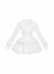 Doki Series Gothic Lolita Japanese Jirai Onna Ruffled Collar Strapped Bowknot Long Sleeve Dress