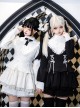 Doki Series Gothic Lolita Japanese Jirai Onna Ruffled Collar Strapped Bowknot Long Sleeve Dress
