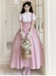 Message Series Classic Lolita Elegant Soft Low Saturation Minimalistic Ruffled Bowknot Long Dress